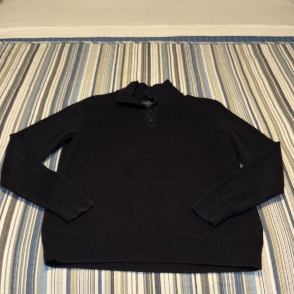 👍American Eagle Outfitters Men's Black Zip-Up Sweater size medium